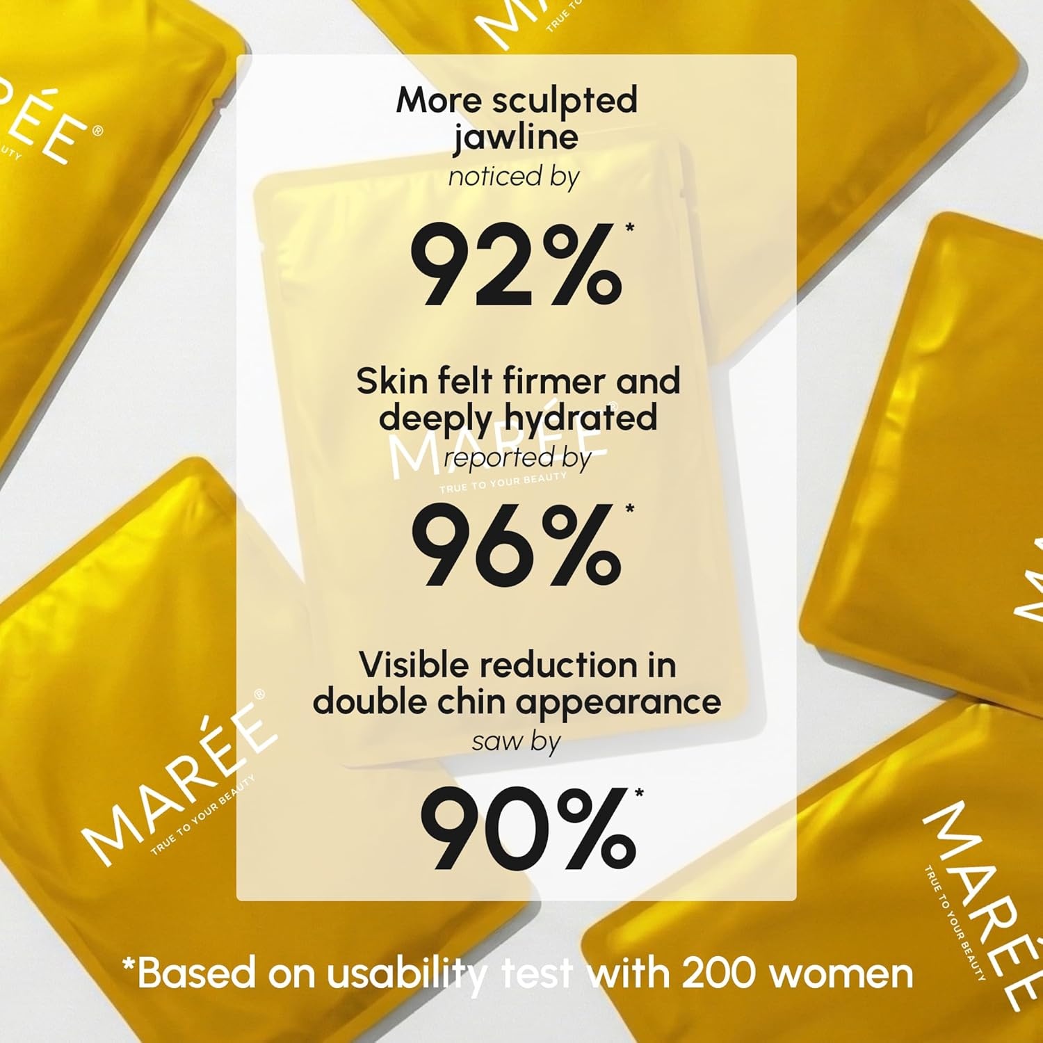 image:imageMAREE V Line Lifting Mask with PDRN Salmon DNA Deep Collagen Face Mask for Women Jawline Shaper Facial Masks with Retinol Tightening amp Firming Neck Lift Tape Double Chin Strap for Face LiftGold