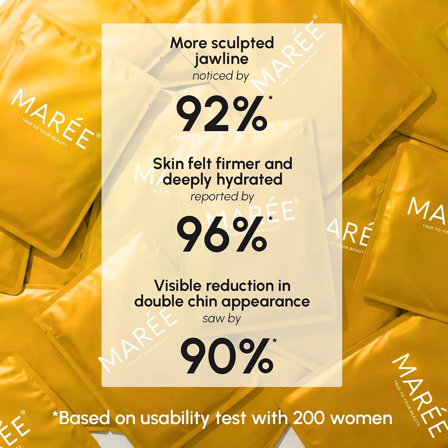 image:imageMAREE V Line Lifting Mask with PDRN Salmon DNA Deep Collagen Face Mask for Women Jawline Shaper Facial Masks with Retinol Tightening amp Firming Neck Lift Tape Double Chin Strap for Face LiftGold