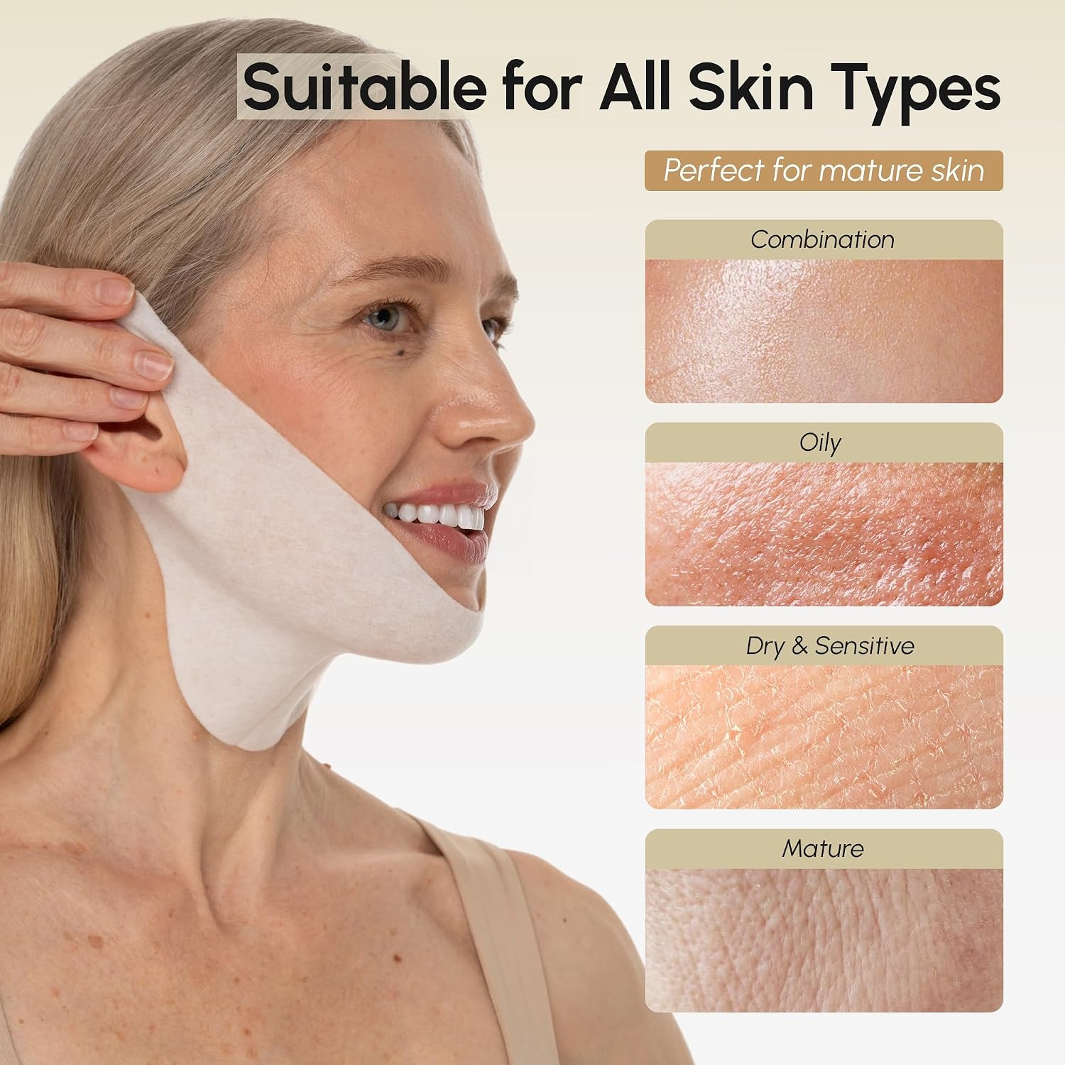 image:imageMAREE V Line Lifting Mask with PDRN Salmon DNA Deep Collagen Face Mask for Women Jawline Shaper Facial Masks with Retinol Tightening amp Firming Neck Lift Tape Double Chin Strap for Face LiftGold