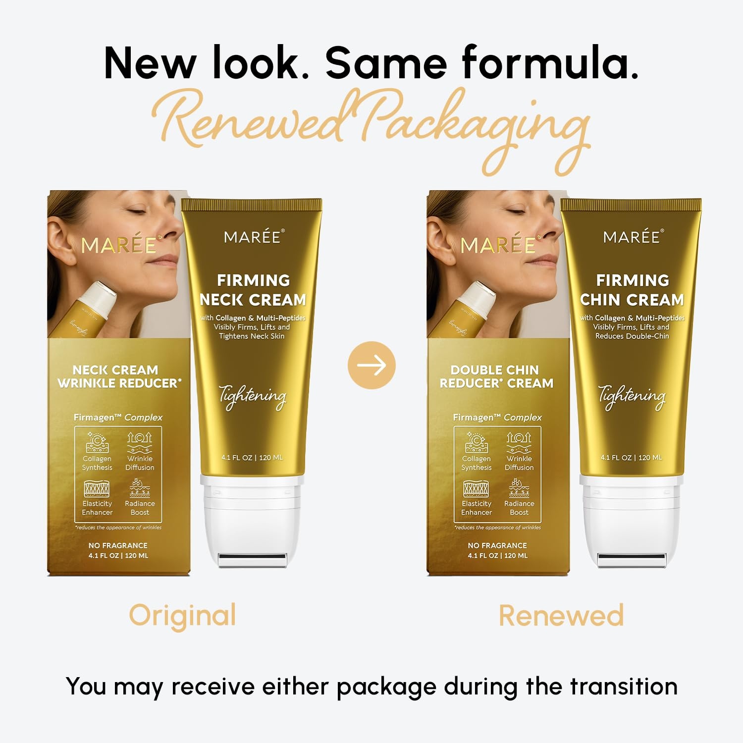 image:imageMAREE Neck Cream with Roller Firming Neck Cream with 3D Collagen amp AH8Gold
